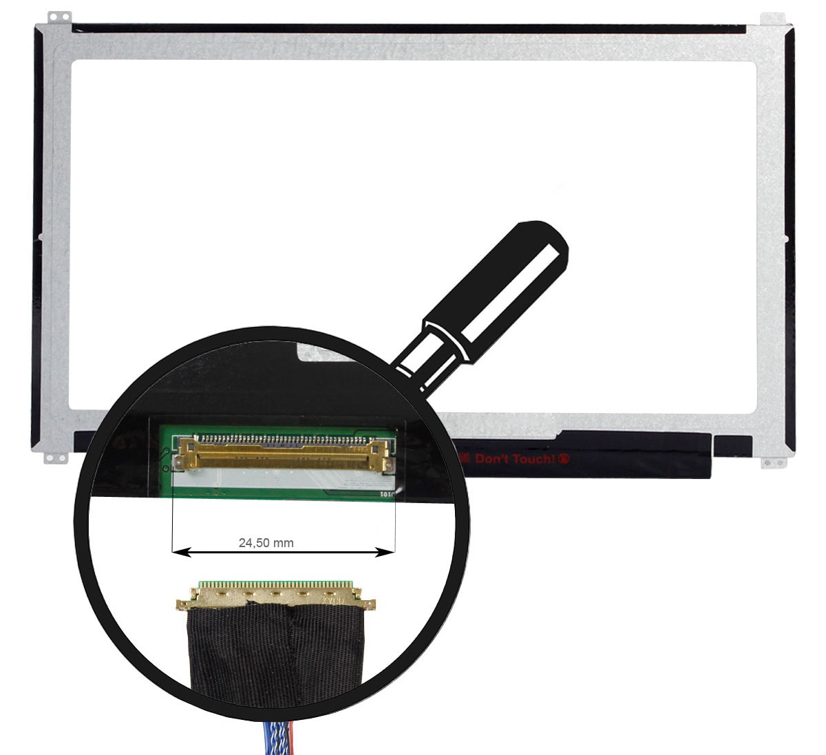 LVDS-Displayanschluss 40-Pin bei einem Notebookdisplay