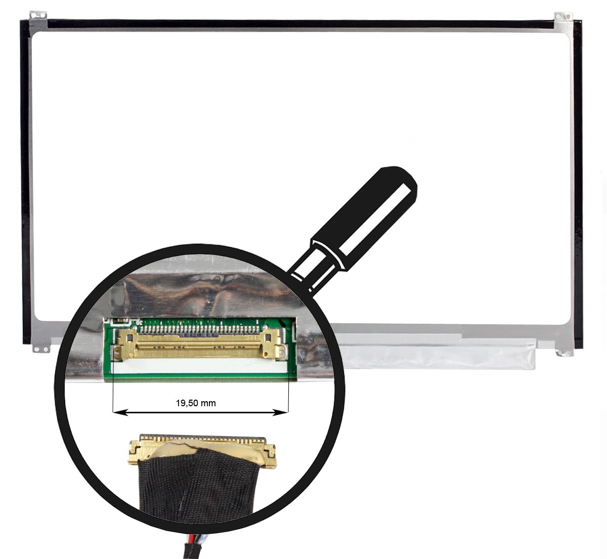 LVDS-Displayanschluss eDP bei einem Notebookdisplay