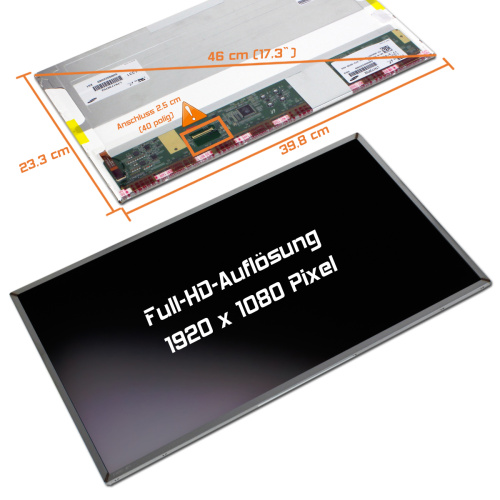 LED Display 17,3" 1920x1080 matt passend für Asus G73JW