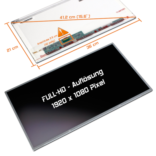 LED Display 15,6" 1920x1080 matt passend für Asus G51VX