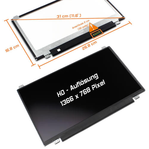 LED Display 11,6" 1366x768 matt passend für AUO B116XTN01.0 H/W:1A