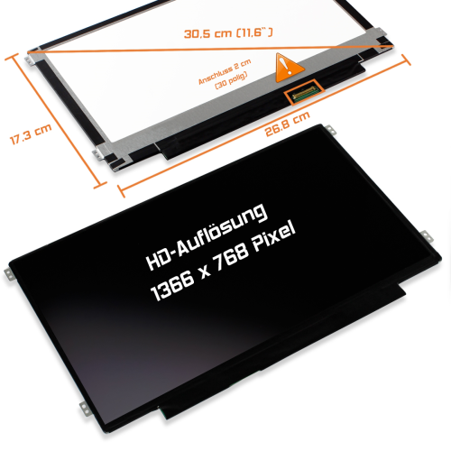 LED Display 11,6" 1366x768 matt passend für AUO B116XTN01.0 H/W:2A