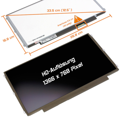 LED Display 12,5" 1366x768 passend für AUO B125XW01 V.0