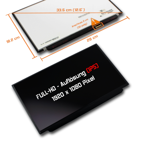 LED Display 13,3" 1920x1080 glossy passend für AUO B133HAN02.0