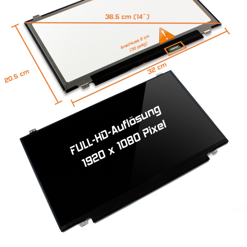 LED Display 14,0" 1920x1080 glossy passend für AUO B140HAN01.0