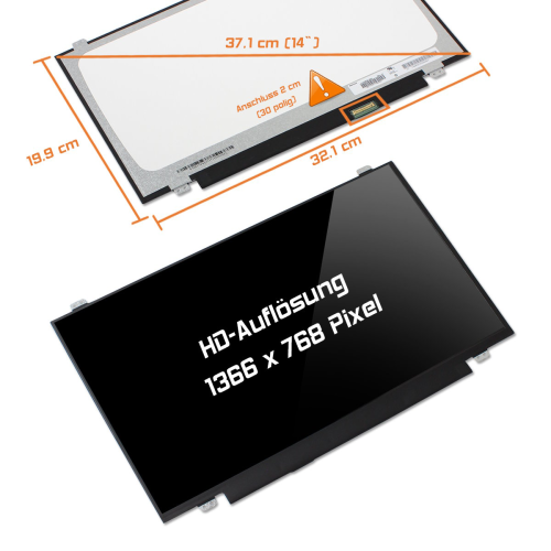 LED Display 14,0" 1366x768 glossy passend für AUO B140XTN02.4