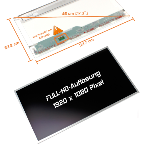 LED Display 17,3" 1920x1080 matt passend für AUO B173HTN01.1