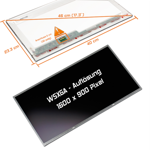 LED Display 17,3" 1600x900 passend für AUO B173RTN01.0