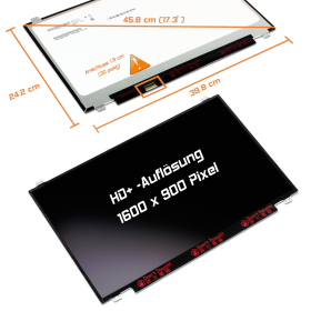 LED Display 17,3" 1600x900 Ohne passend für AUO...
