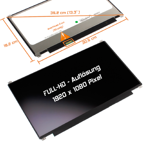 LED Display 13,3" 1920x1080 matt passend für Innolux N133HCE-EN1 Rev.C1