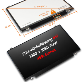 Laptiptop 14 LED Display 1920x1080 Full HD matt Ersatz für N140HGE-EAA REV.C4 