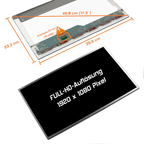 LED Display 17,3" 1920x1080 glossy passend für Innolux N173HGE-E11 Rev.C1