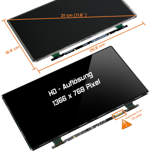 LED Display 11,6" 1366x768 passend für LG Display LP116WH4 (TJ)(A1)