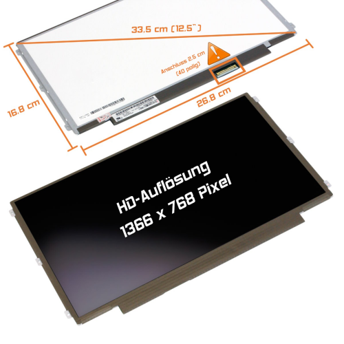 LED Display 12,5" 1366x768 passend für LG Display LP125WH2 (SL)(B2)