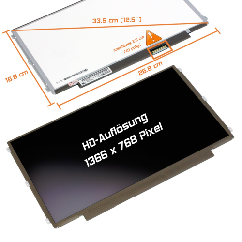 LED Display 12,5" 1366x768 passend für LG Display LP125WH2 (TL)(F1)