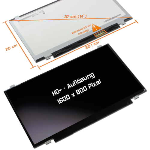 LED Display 14,0" 1600x900 passend für LG Display LP140WD2 (TL)(HA)