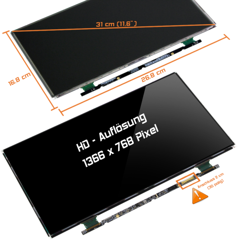 LED Display 11,6" 1366x768 passend für Samsung LSN116AT02-A01