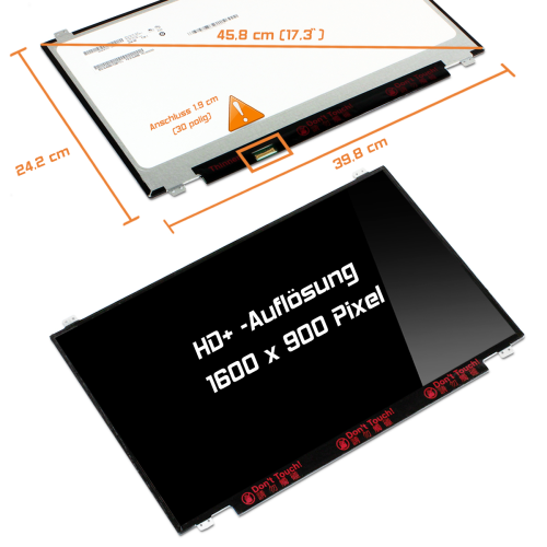 LED Display 17,3" 1600x900 glossy passend für Samsung LTN173KT04-301