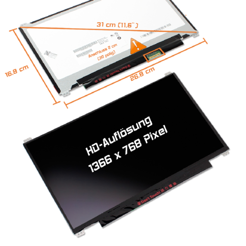 LED Display 11,6" 1366x768 matt passend für BOE NT116WHM-N23
