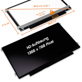 LED Display 11,6" 1366x768 passend für Dell...