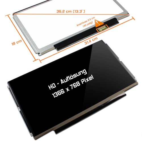 LED Display 13,3" 1366x768 passend für Fujitsu Lifebook PH540