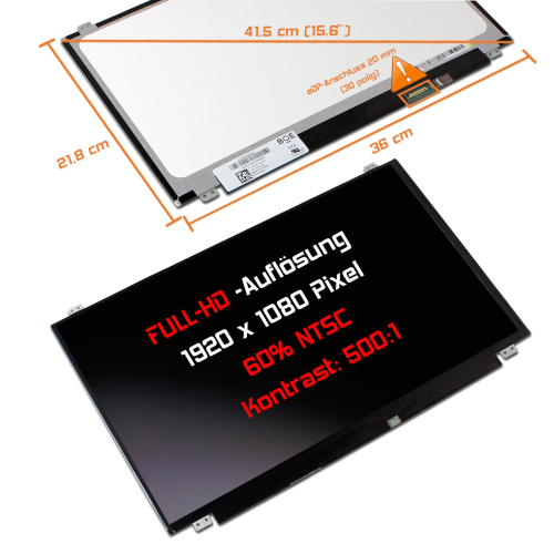 LED Display 15,6" 1920x1080 passend für Lenovo Ideapad 510