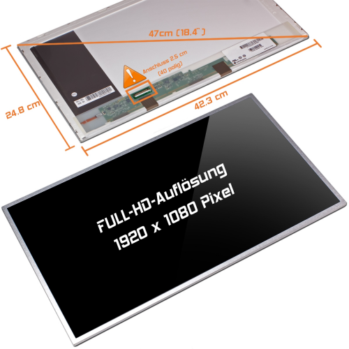 LED Display 18,4" 1920x1080 passend für Acer Aspire Ethos 8943G