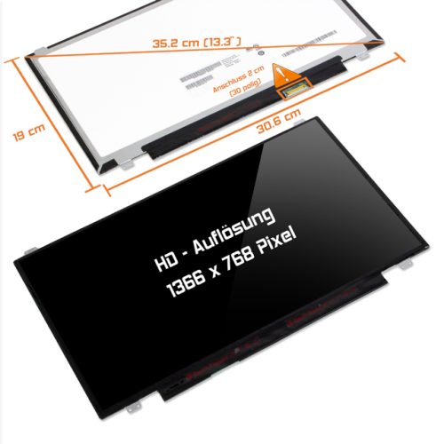 LED Display 13,3" 1366x768 glossy passend für AUO B133XTN01.2