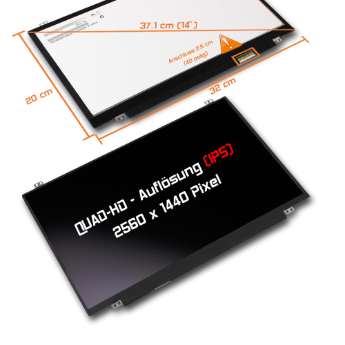 LED Display 14,0" 2560x1440 matt passend für AUO B140QAN01.5