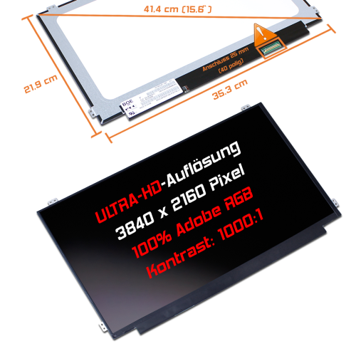 LED Display 15,6" 3840x2160 matt passend für AUO B156ZAN02.1