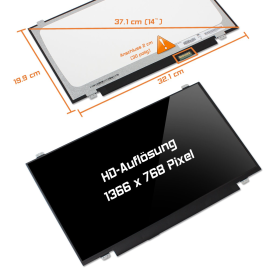 LED Display 14,0" 1366x768 passend für Dell 0Y0G9F