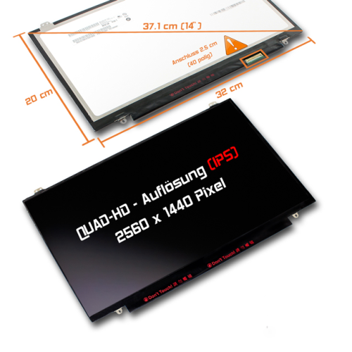 LED Display 14,0" 2560x1440 passend für Lenovo FRU 00HN826