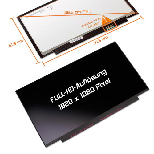 LED Display 14,0" 1920x1080 passend für Asus Zenbook 14 UX433FA-A6018T