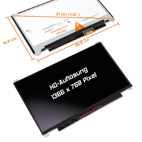 LED Display 11,6" 1366x768 passend für BOE NT116WHM-N44