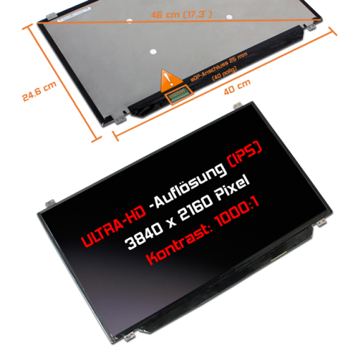 LED Display 17,3" 3840x2160 passend für Panasonic VVX17P051J00