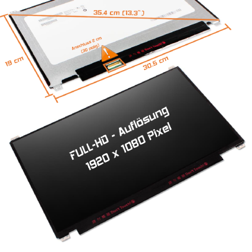 LED Display 13,3" 1920x1080 matt passend für AUO B133HAN02.7