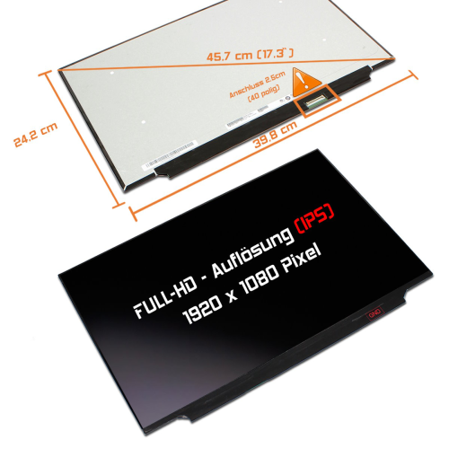 LED Display 17,3" 1920x1080 matt passend für AUO B173HAN04.0