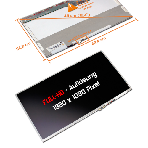 LCD Display 18,4" 1920x1080 passend für Innolux N184H4-L04