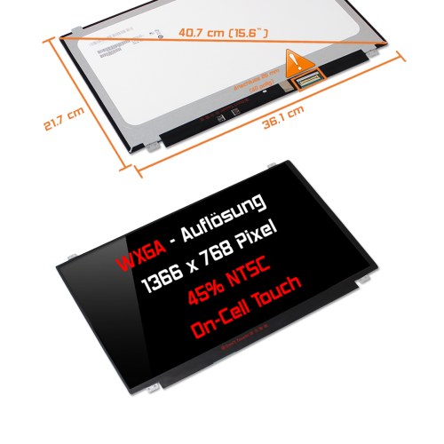 LED Display 15,6" 1366x768 On-Cell Touch passend für AUO B156XTK01.0