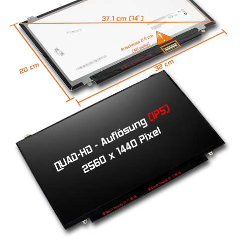 LED Display 14,0" 2560x1440 passend für AUO B140QAN01.1