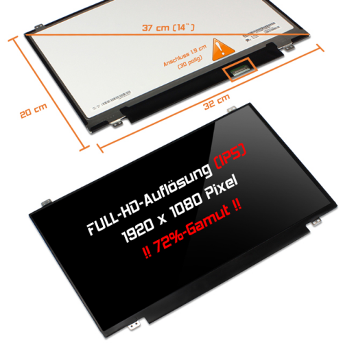 LED Display 14,0" 1920x1080 passend für Innolux N140HCE-EN1