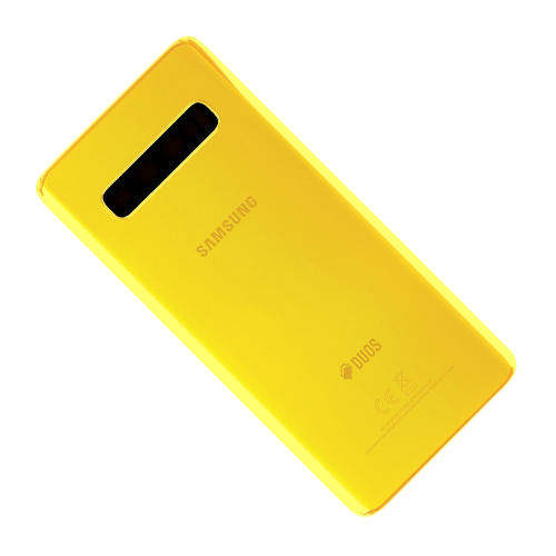 Samsung Galaxy S10+ SM-G975F Akkudeckel Batterie Cover + Kamera Glas Canary Yellow GH82-18406B