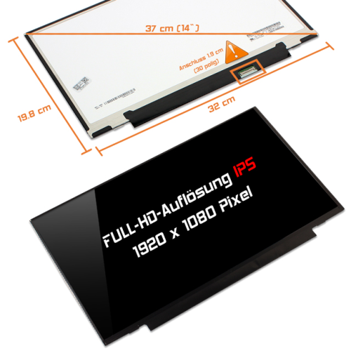 LED Display 14,0" 1920x1080 passend für LG Display LP140WF3 (SP)(L3)