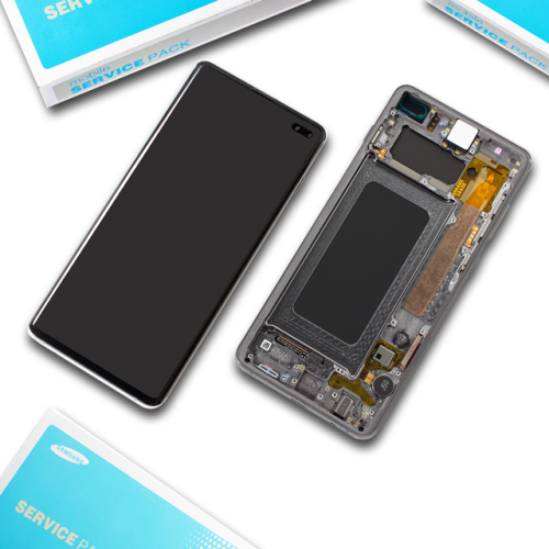 Samsung Galaxy S10+ SM-G975F Display AMOLED Touchscreen + Rahmen Prism Black GH82-18849A