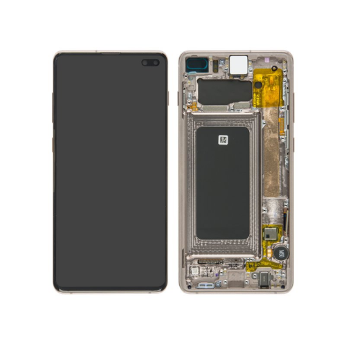 Display Modul mit Rahmen und Toucheinheit ceramic white/weiß GH82-18849J für Samsung Galaxy S10+ SM-G975F