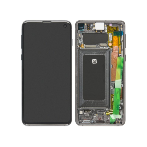 Display Modul mit Rahmen und Toucheinheit prism black/schwarz GH82-18850A für Samsung Galaxy S10 SM-G973F
