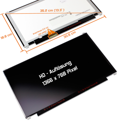 LED Display 13,3" 1366x768 passend für AUO B133XTN01.5 H/W:3A F/W:1