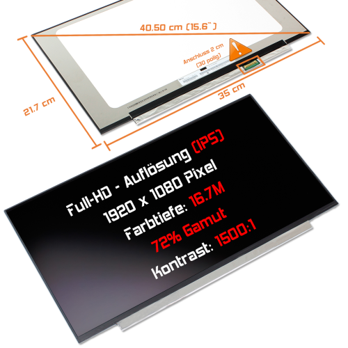 LED Display 15,6" 1920x1080 passend für Lenovo ThinkPad X1 EXTREME GEN 2 20QW
