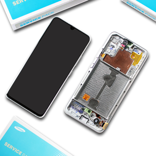 Samsung Galaxy A90 5G SM-A908F LCD Display Touchscreen + Rahmen modern white GH82-21092B