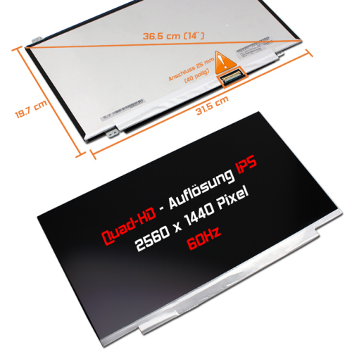 LED Display 14,0" 2560x1440 passend für Lenovo SD10M67992